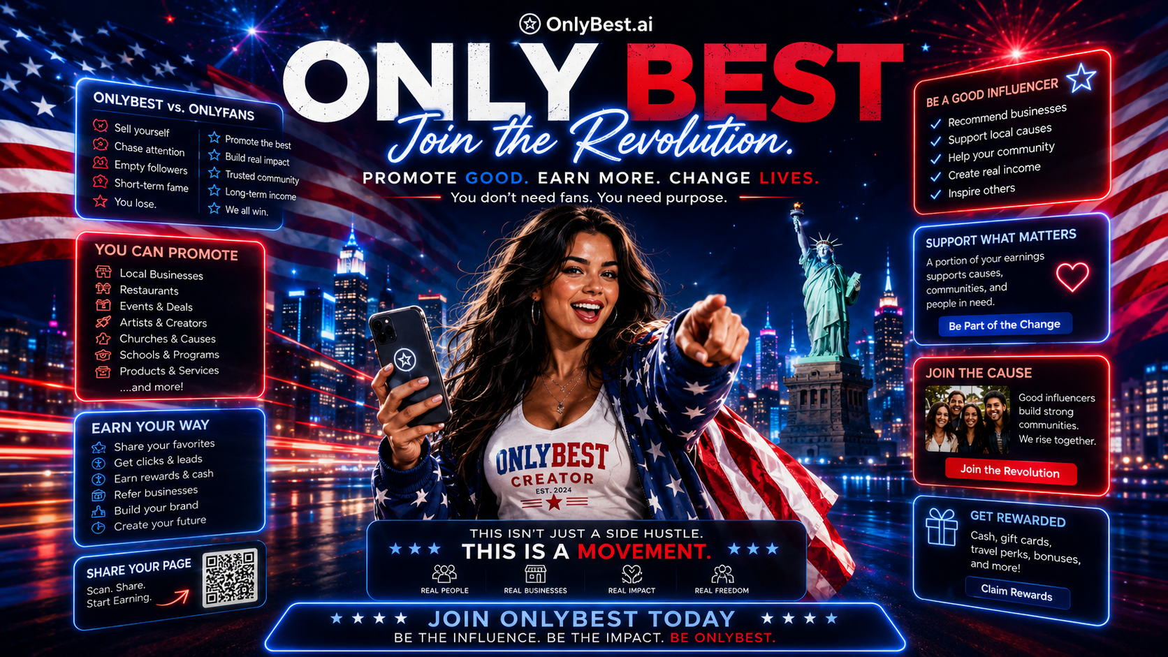 OnlyBest Creator — Join the Revolution. Promote good. Earn more. Change lives.